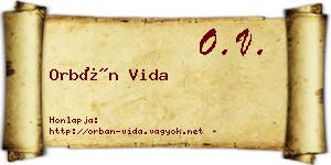 Orbán Vida névjegykártya